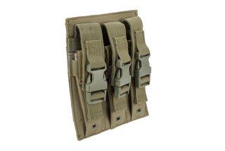 NcSTAR VISM triple magazine pouch for hi-capacity handgun magazines in green with adjustable buckle closure